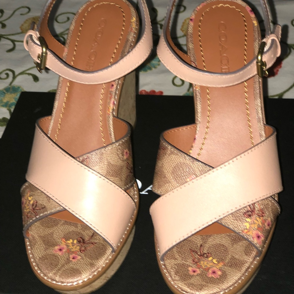 Coach Cross-band Wedge Sandal